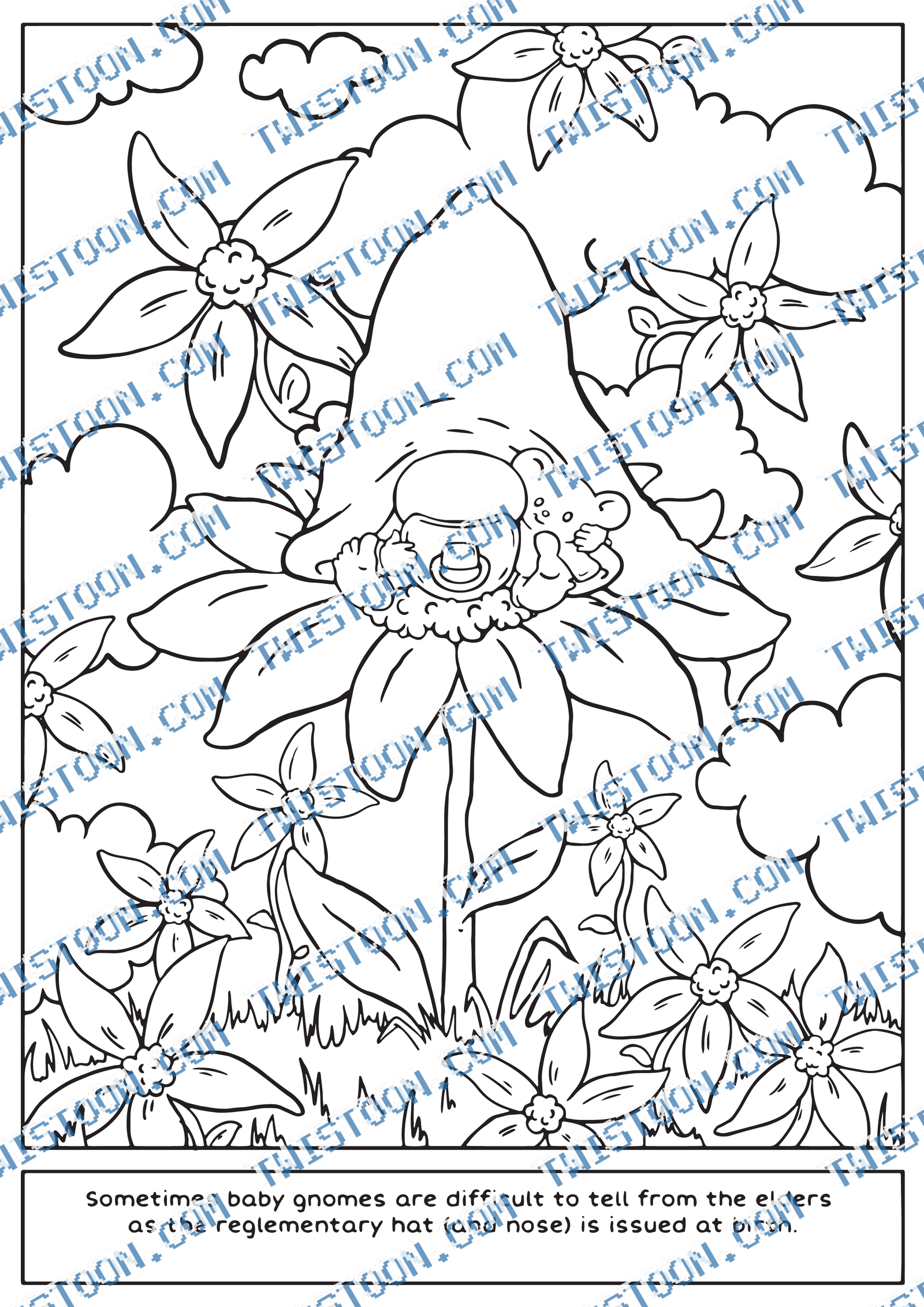 Baby Gnome Coloring Page
