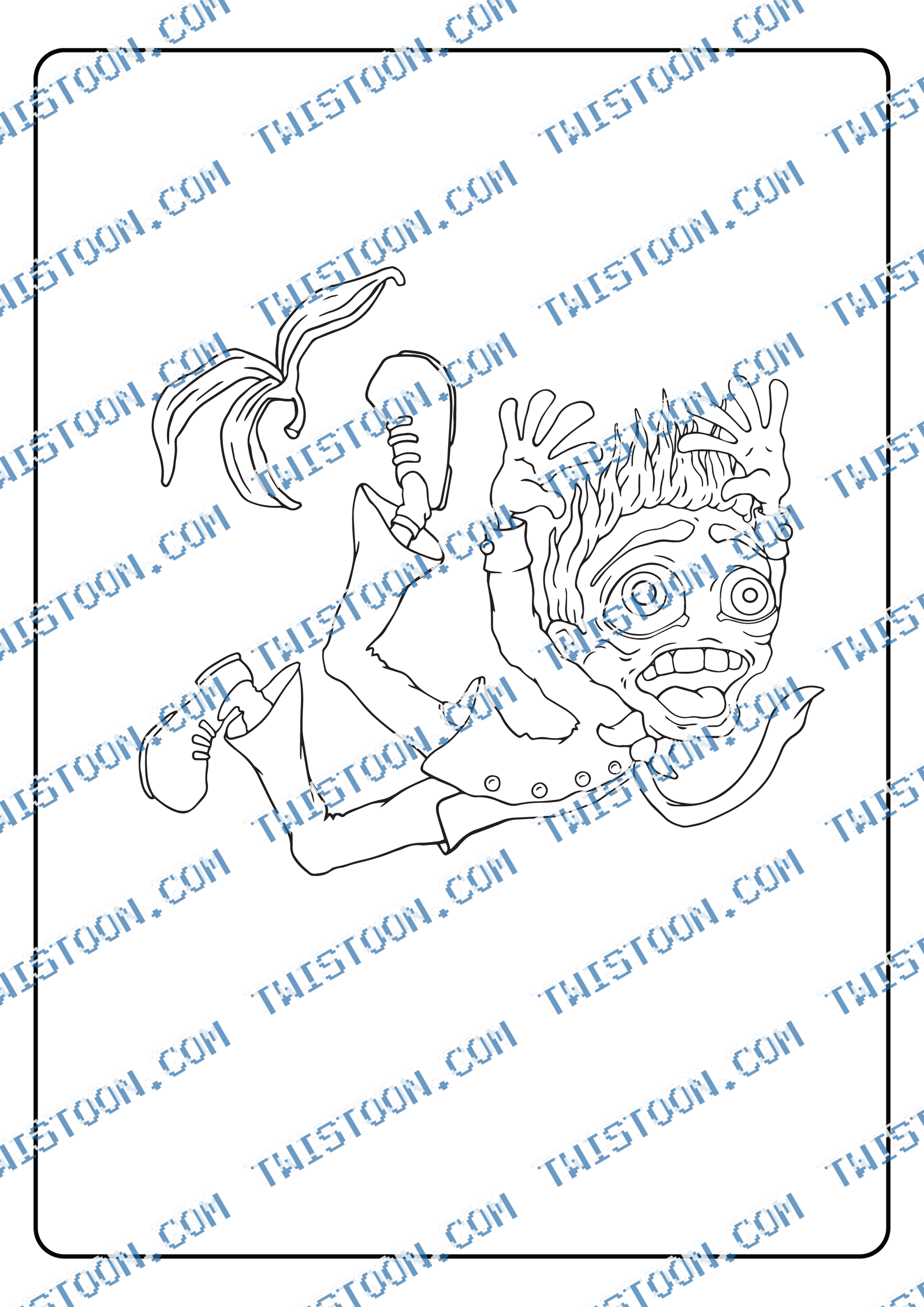 Banana Slip Coloring Page