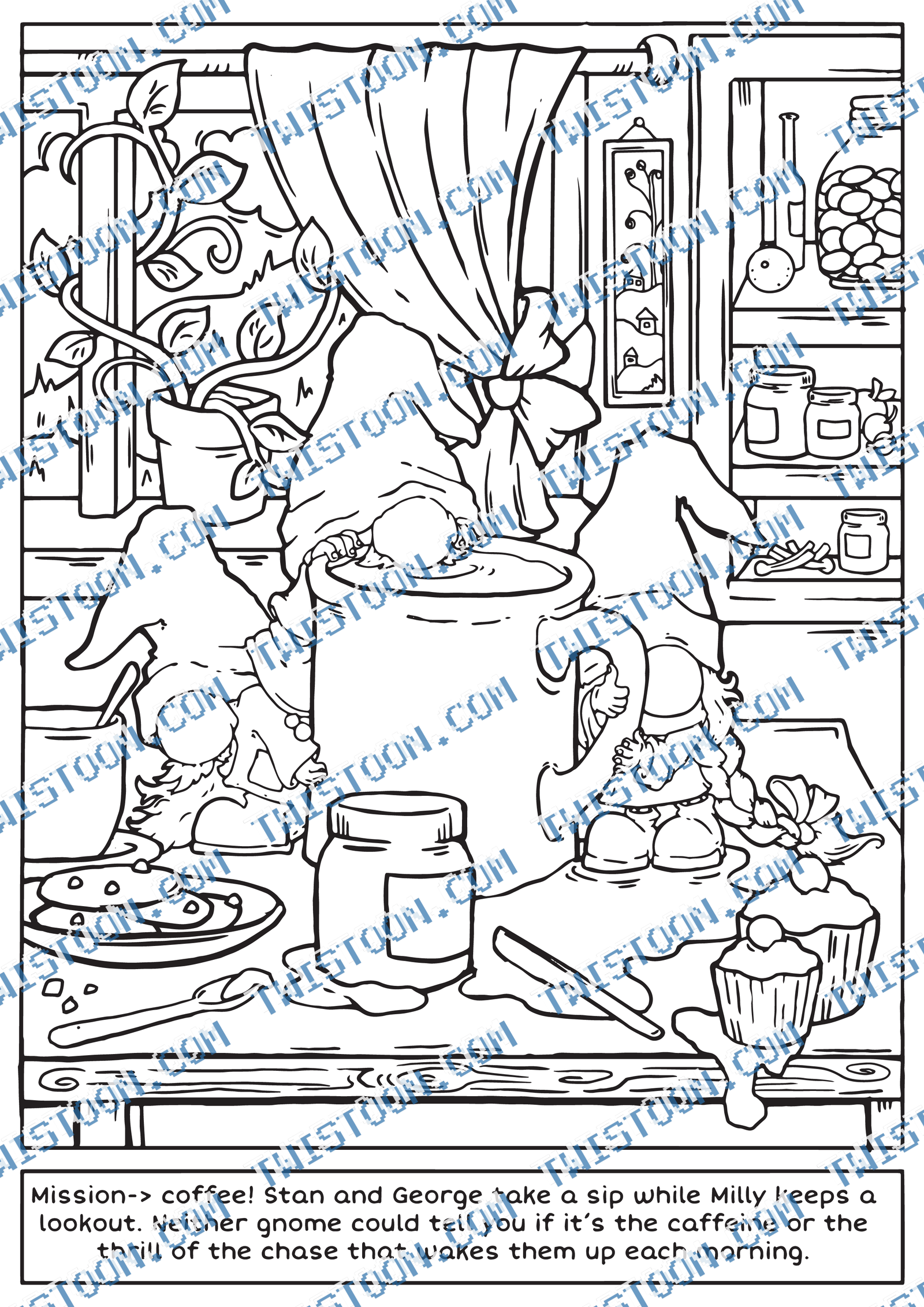 Coffee Steal Coloring Page