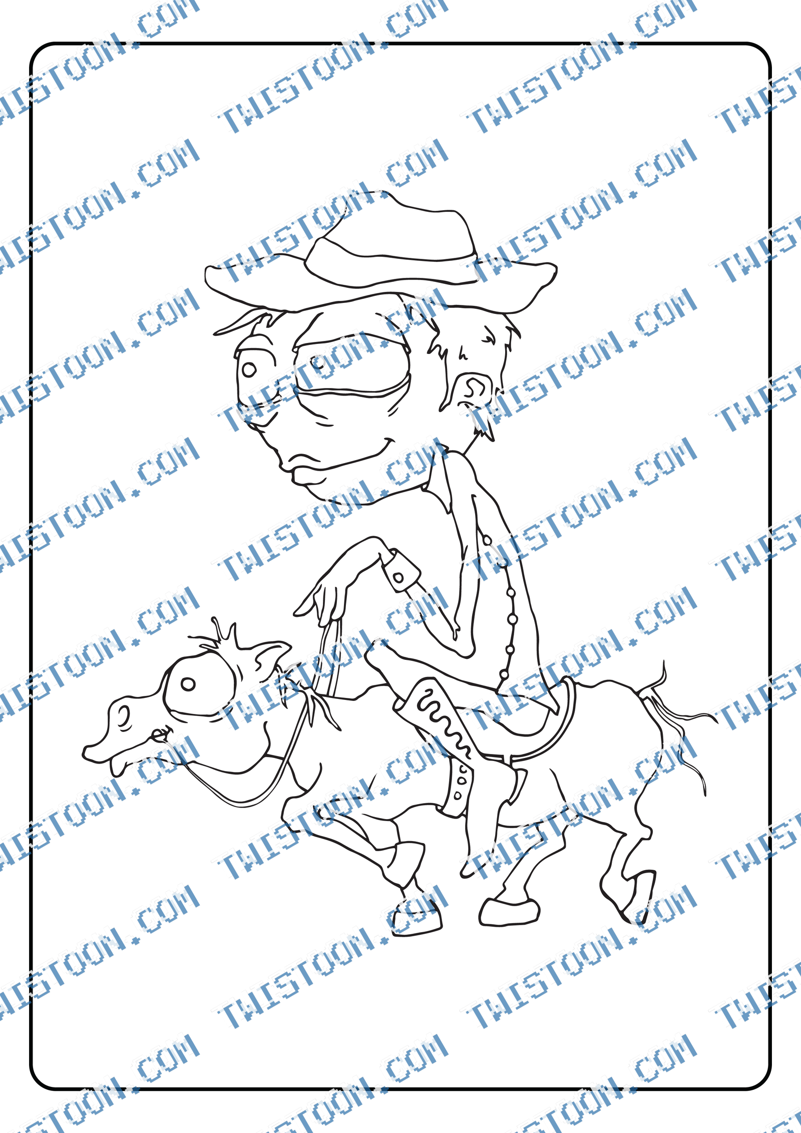 Cowboy Horse Coloring Page