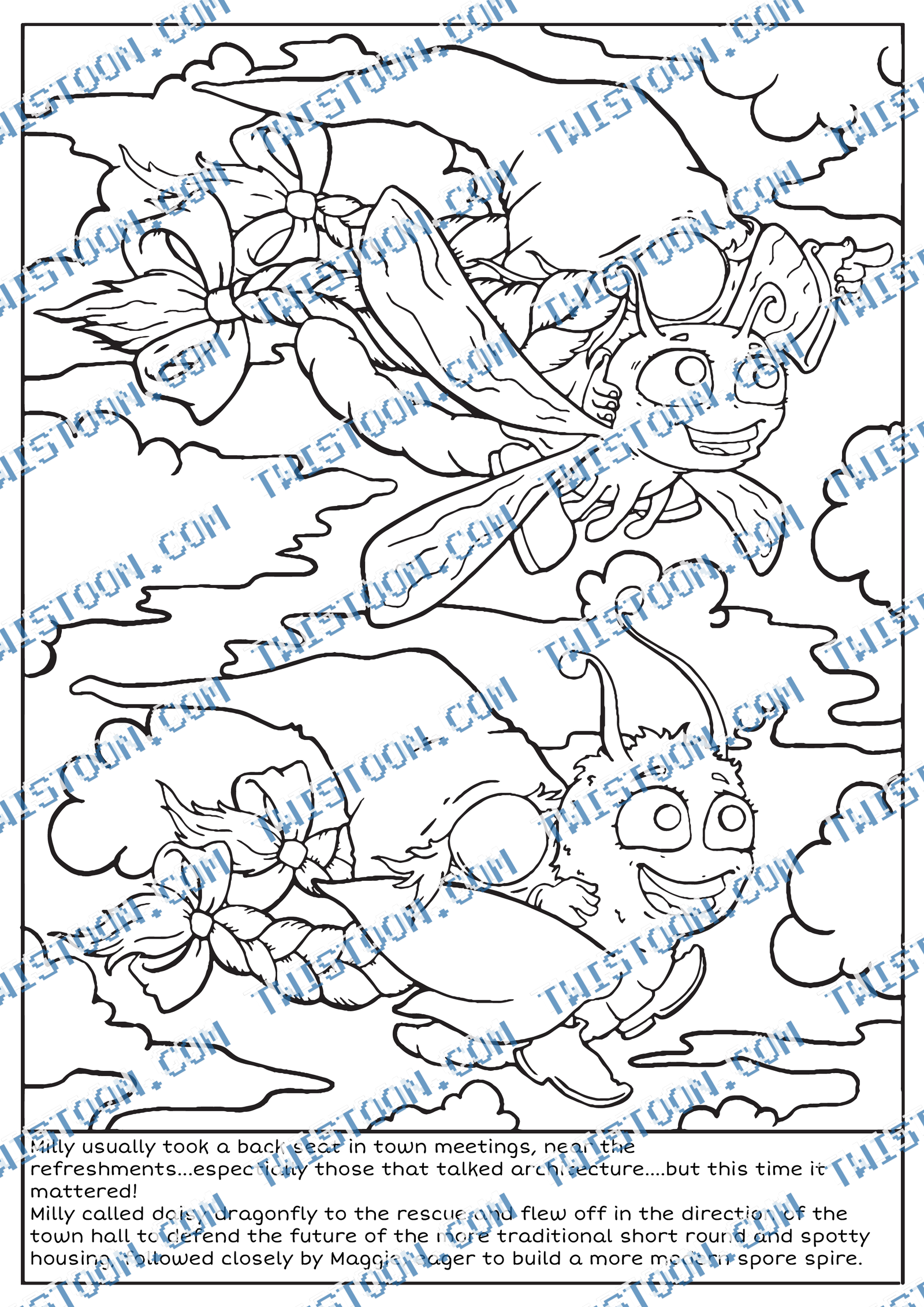 Flying Race Coloring Page