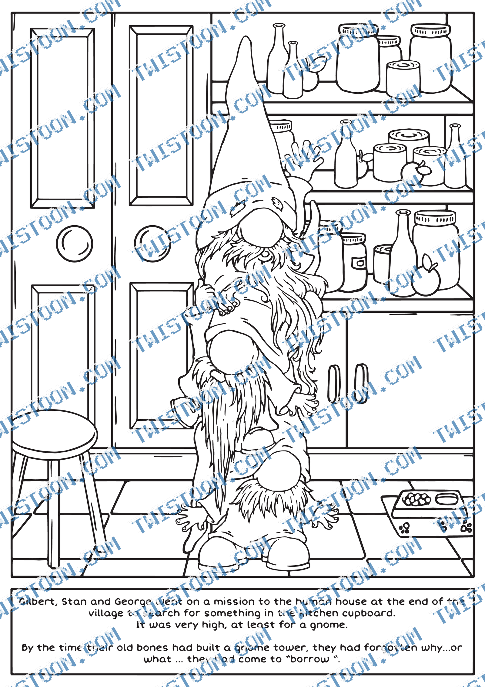 Gnome Tower Coloring Page