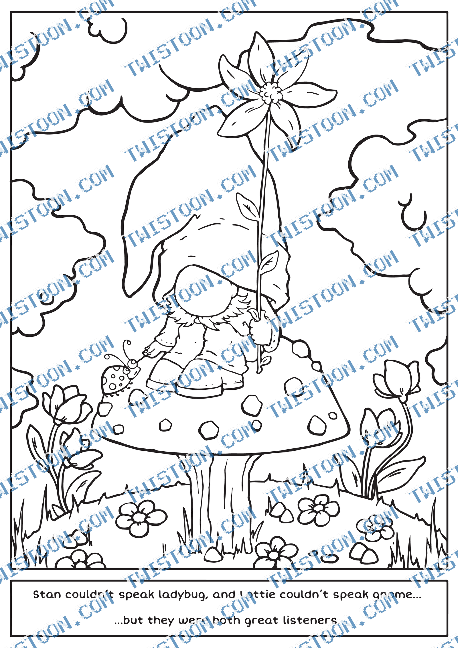 Lady Bug Friend Coloring Page