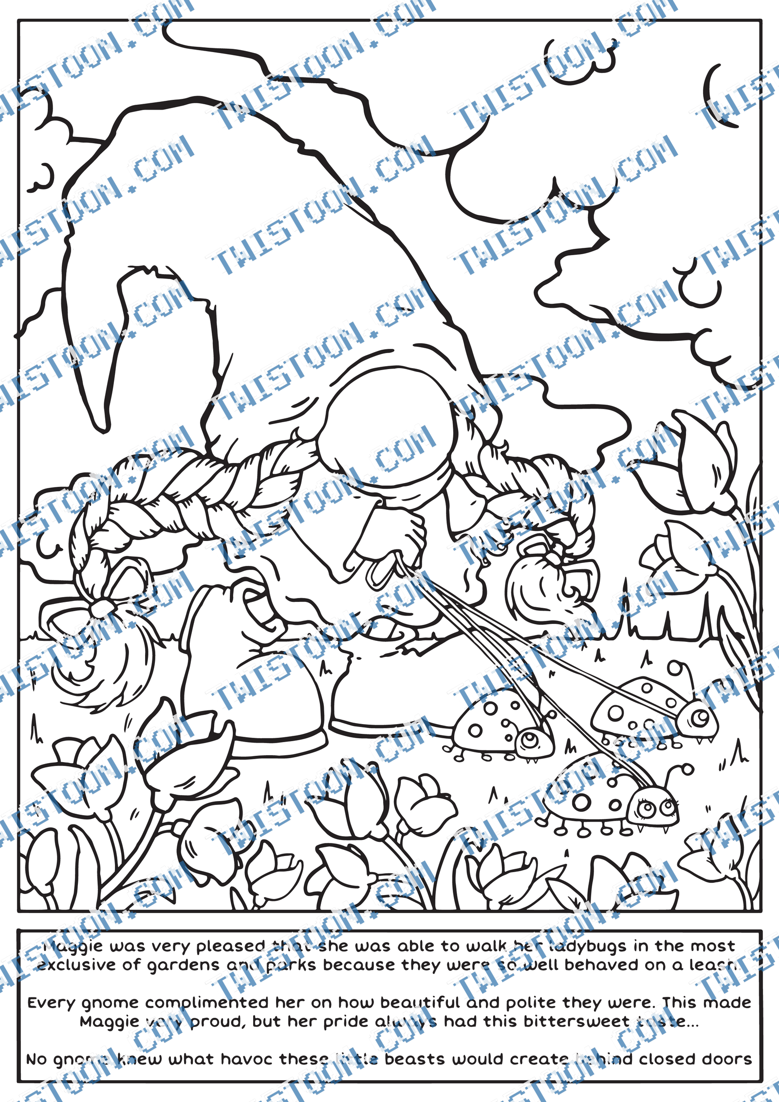 Ladybird Walk Coloring Page