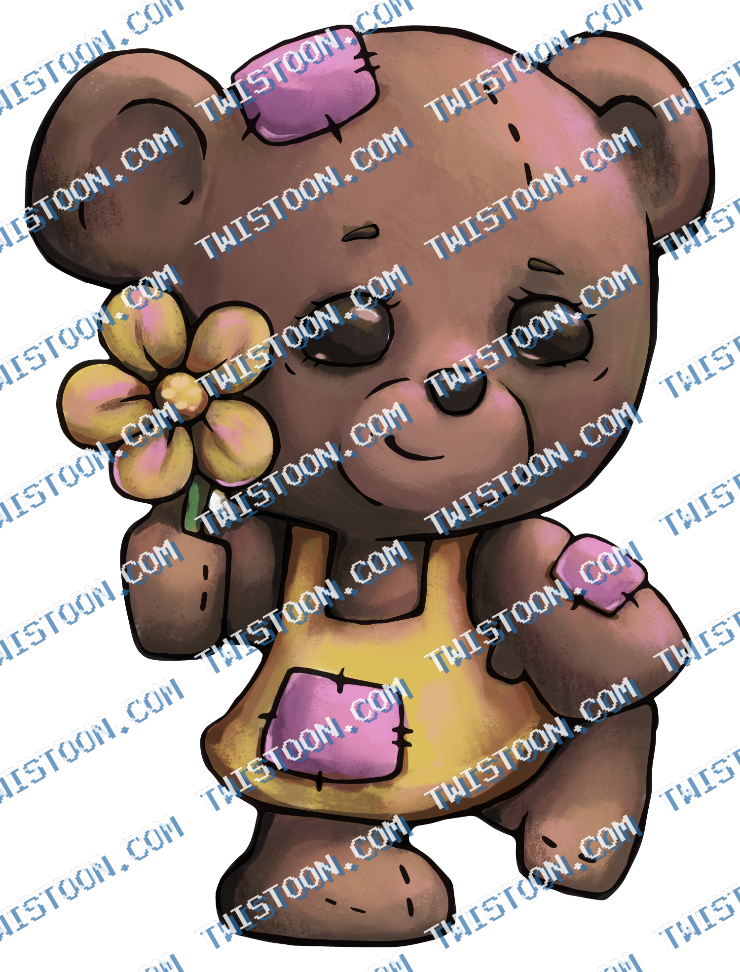 Little Bear With Little Flower Cololred