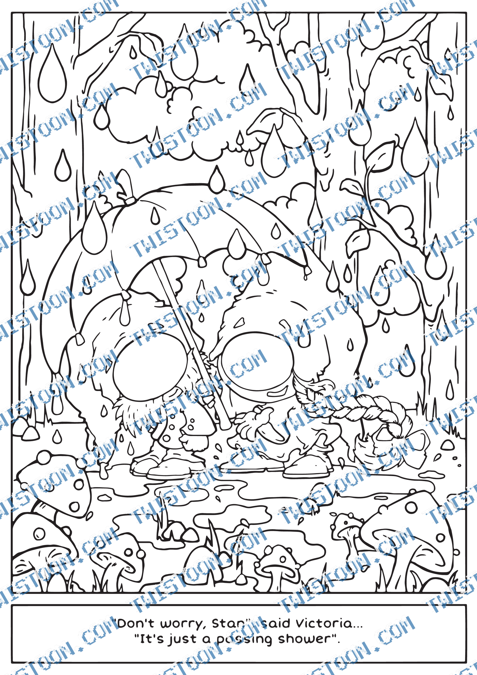 Passing Shower Coloring Page